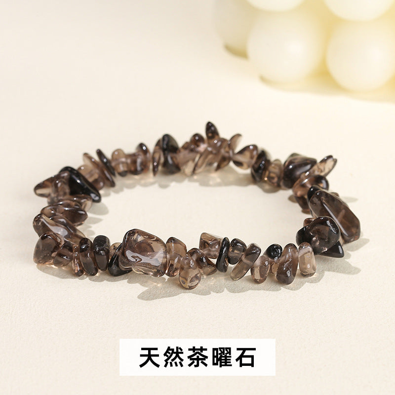Wholesale natural crystal agate colorful gravel elastic bracelet